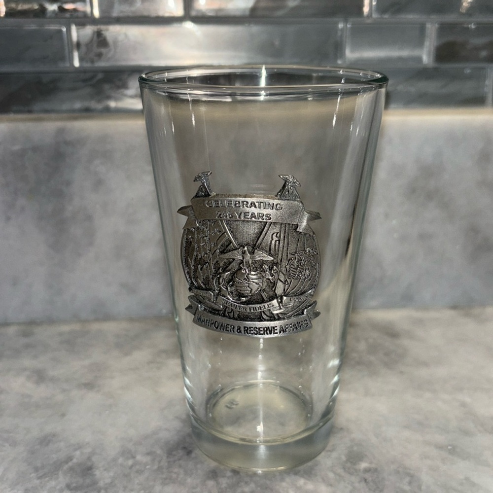 Rah! Semper Fi Marines. Celebrating the Marine Corps Birthday glass.